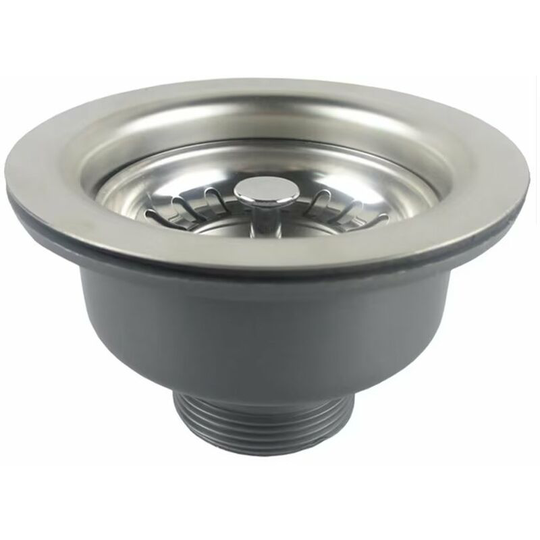 BR-Vie Sink Drain without Overflow Stainless Steel Basket ø 114 mm 1½", Stainless Steel + abs, Drain + Basket