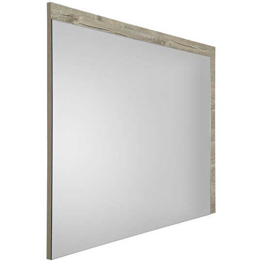 Milano - Bexley - Modern 1000mm x 750mm Wall Hung Bathroom Mirror with Light Oak Frame