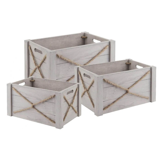 Manufactured Wood 3 Piece Bucket Set