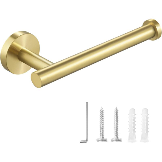 304 Stainless Steel Toilet Paper Holder, Brushed Gold Wall Mount, Punch Free Toilet Paper Holder, Toilet Paper Holder, Bathroom