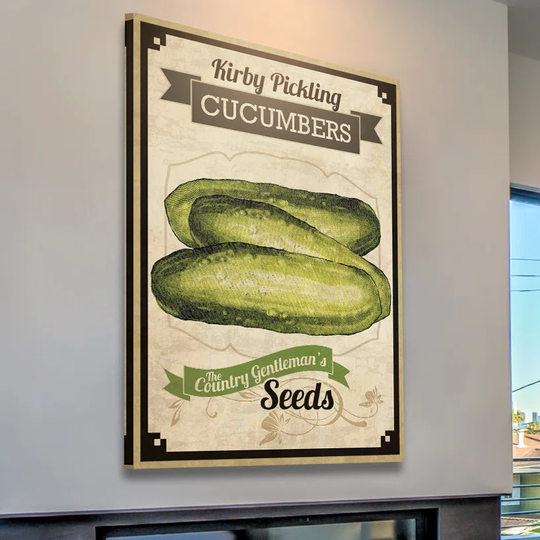 Seed Packet Pickle - Wrapped Canvas Advertisement Print
