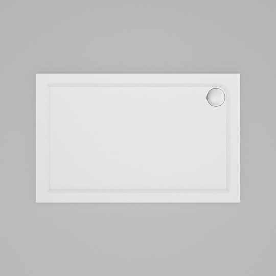 ELEGANT 1200x760mm Low Profile Shower Tray Slip Resistance Shower Base Tray Slate Effect Square Shower Enclosure Tray with Waste Trap and Drain Cover