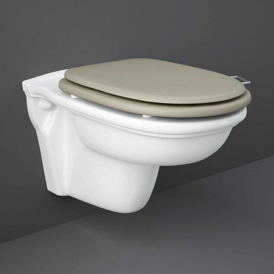 Rak Ceramics - rak Washington Wall Hung Toilet 560mm Projection - Cappuccino Soft Close Wood Seat