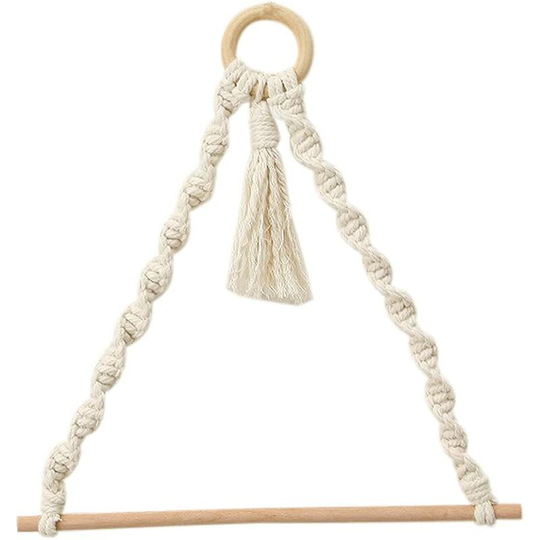 Toilet Paper Holder, Rope Toilet Paper Holder, Nordic Wall Hanging, Wooden Towel Rack, Bathroom Decor - White