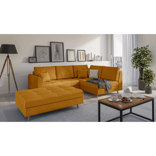 Scandinavian and Modern Knutsford Corner Sofa with Footstool