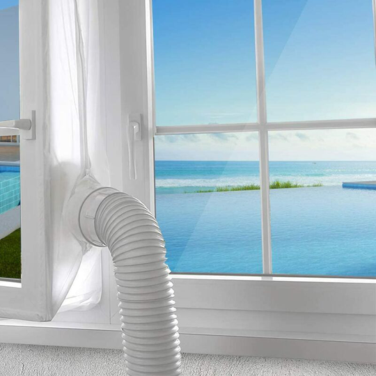 300CM Caulking Cloth for Portable Air Conditioner Dryers and Dehumidifiers with Zipper Closure Adhesive Tape Easy Installation