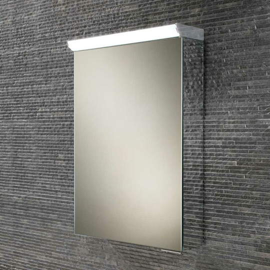 Flux Aluminium Illuminated Bathroom Cabinet 600mm h x 400mm w x 115/150mm d - HIB