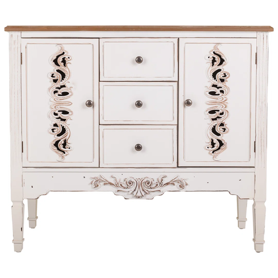 WOODEN SIDEBOARD WITH 3 DRAWERS AND 2 DOORS