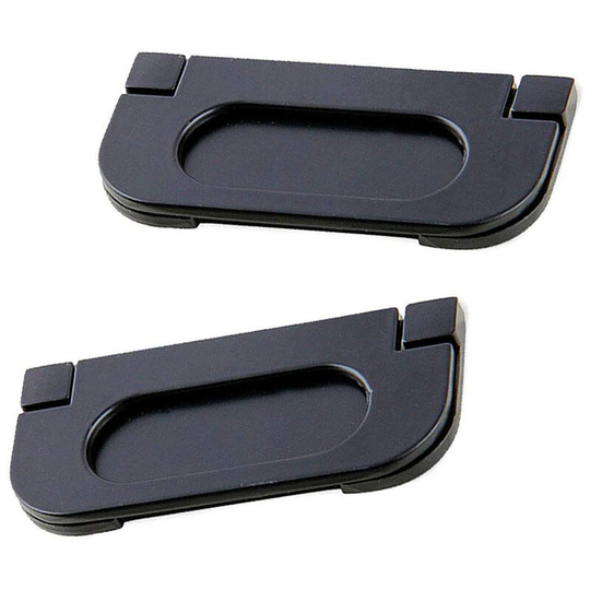 Set of 2 Alloy Recessed Pocket Door Handles, Black Anti-Rust for Sliding Doors, Cabinets, Drawers