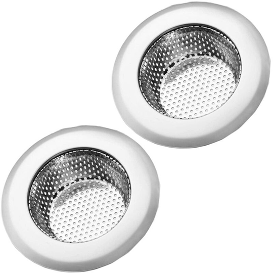2PCS Kitchen Sink Strainer - Stainless Steel, Large Wide Rim 4.5" Diameter