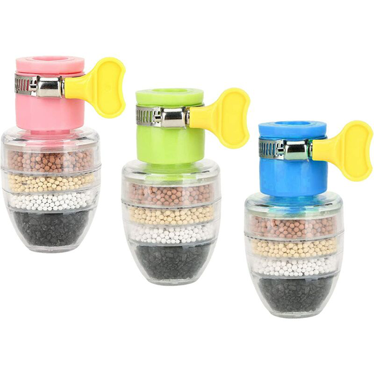 Einemgeld - 3pcs Mini Faucet Water Filter 6 Layers Activated Carbon Water Faucet Charcoal Faucet Water Clean Purifier Filter Cartridge Kitchen Water