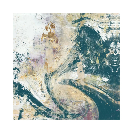 Teal Aerial by Jennifer Goldberger - Wrapped Canvas Painting