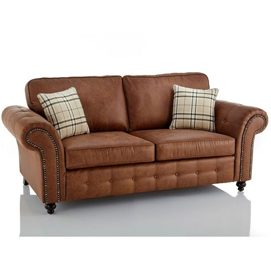 Oakland 3 Seater Fabric Sofa - Brown
