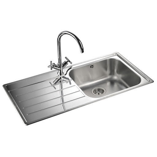 Rangemaster Oakland Stainless Steel Inset Kitchen Sink 1 Bowl Left Hand
