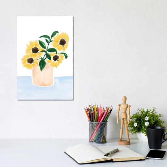 Sunflowers In A Vase - Print on Canvas