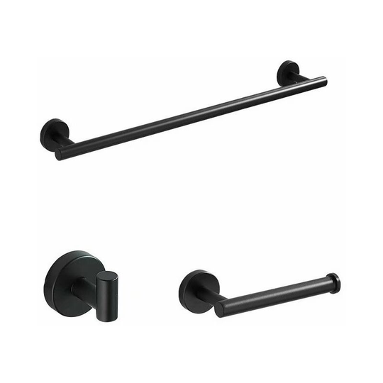 Towel rack towel ring towel rack clothing hook shower hook Bathroom accessories Set of 3 pieces black