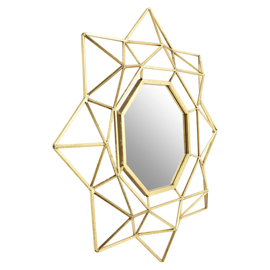Deidre Sunburst Metal Framed Wall Mounted Mirror in Champagne