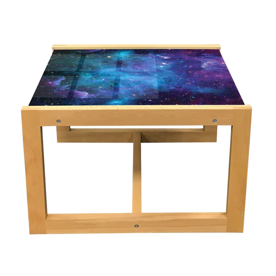 Outer Space Coffee Table, Galaxy Stars In Space Celestial Astronomic Planets In The Universe Milky Way, Acrylic Glass Center Table With Wooden Frame F