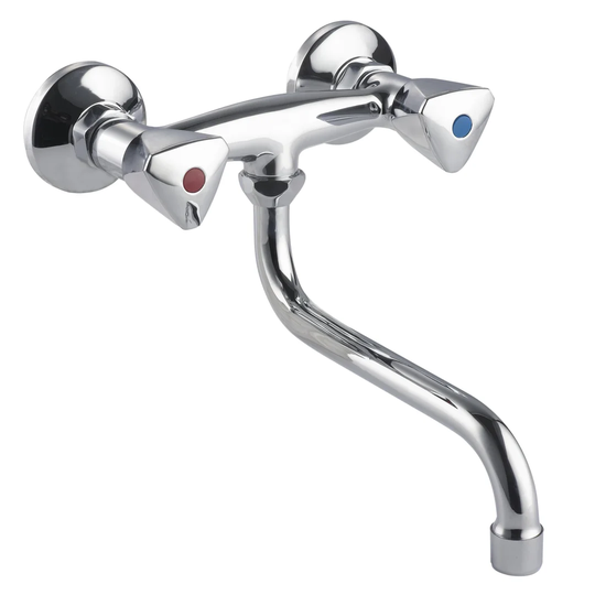 Joe Wall-Mounted Pull Down Twin Lever Monobloc Tap