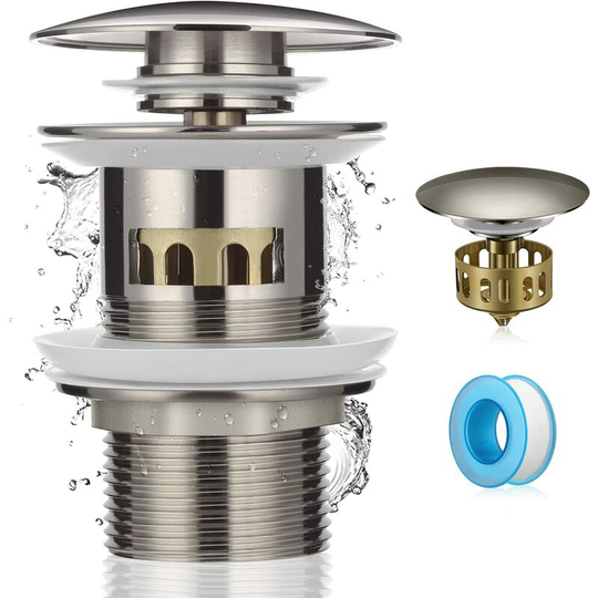 Universal Basin Plug Basin Plug Drain Strainer Plug Without Overflow Countertop Chrome Basin Plug Without Overflow Bathroom Sink