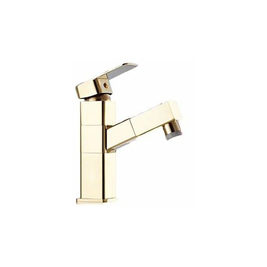 BetterLife Sliding Washbasin Faucet Above The Counter Copper Golden Rotating Rotating Wash Faucet for hot and cold washbasin