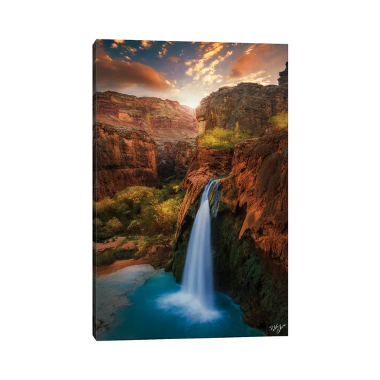 Sunrise in Paradise by Peter Coskun - Floater Frame Graphic Art on Canvas
