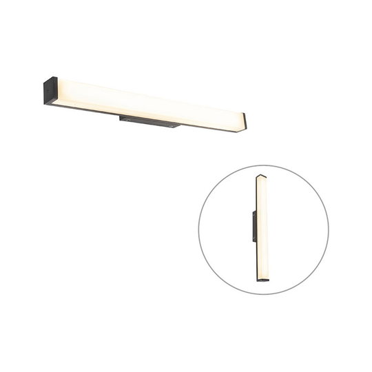 Qazqa - Modern bathroom wall lamp black 62 cm IP44 - Cascada - Black