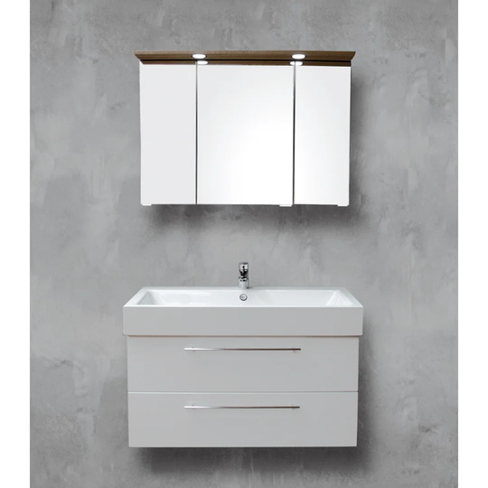 Puro Cool Grey Steel Enamel Rectangular Bathroom Sink with Overflow