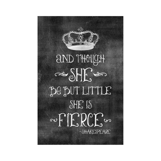 She Is Fierce with Crown - Shakespeare by Willow and Olive - Wrapped Canvas Graphic Art