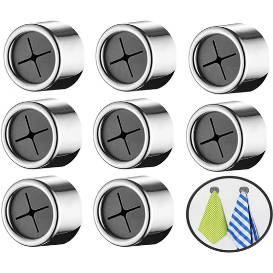 8pcs self adhesive towel rack, kitchen towel holder, self adhesive towel hook, round adhesive hook clip holder