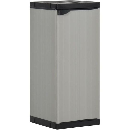 Garden Storage Cabinet with 1 Shelf Grey and Black 35x40x85 cm