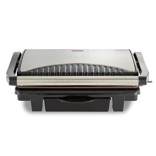 Tower T27009COP Cerasure+ 4 Portion Health Grill & Panini Press with Non-Stick Plates, Drip Tray, 1000W, Copper
