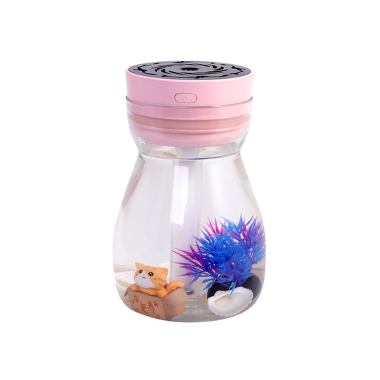 Ilovemilan - Cool Cute Air Humidifier for Office Bedroom Air Purifier usb Charging Kawaii Air Humidifier with led Light Water Bottle (Pink)