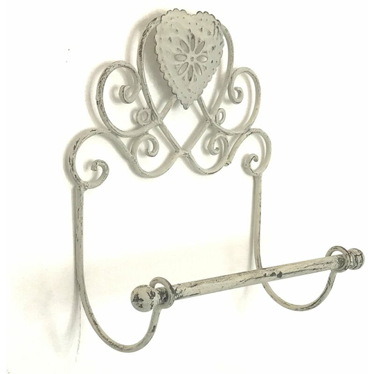 Grey Heart Toilet Roll Holder Wall Mounted