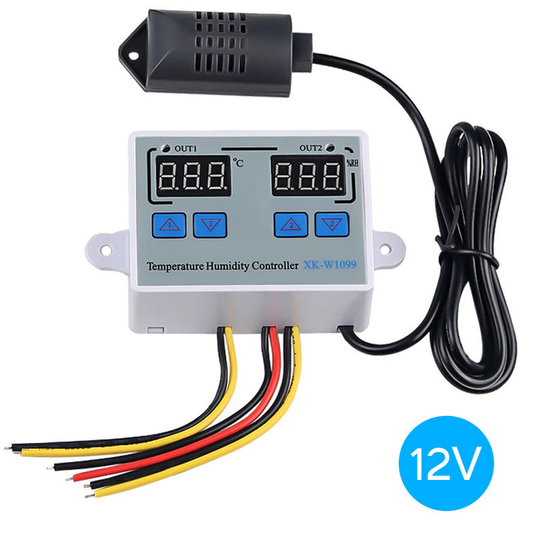 Dual Digital Temperature Humidity Controller Home Fridge Thermostat Humidistat Thermometer