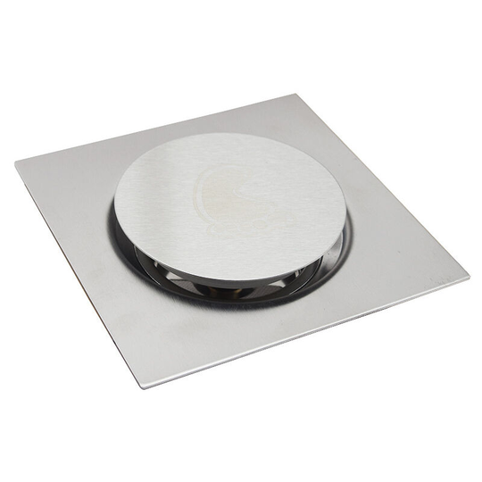 Stainless Steel Pedal Rebound Type Floor Drain for Bathroom Garage Basement Odor-Proof Drainage (10cm * 10cm)