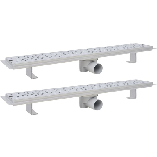 Vidaxl - Linear Shower Drain 2 pcs Bubble 730x140 mm Stainless Steel
