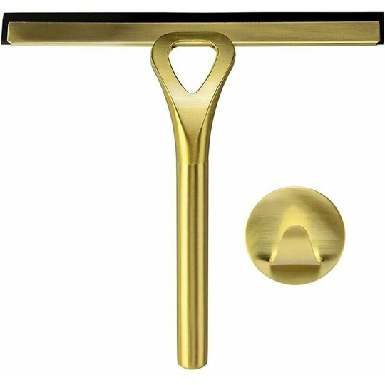 Golden color shower shower with hook, stainless steel scratch household, wiper cleaner for bathroom mirror kitchen mirror glass glass glass