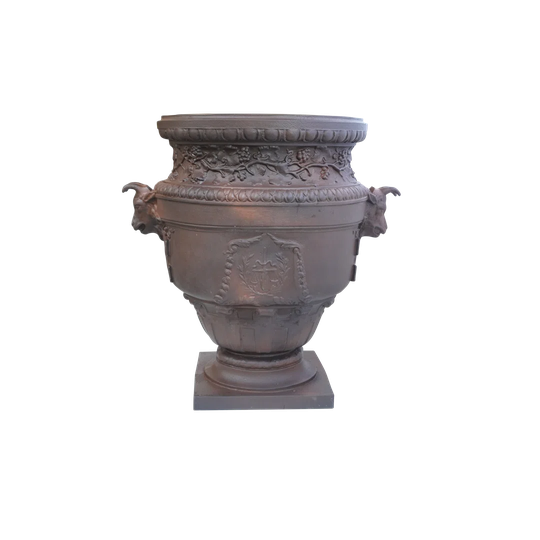 Vase Aux Capricornes Brun Antique