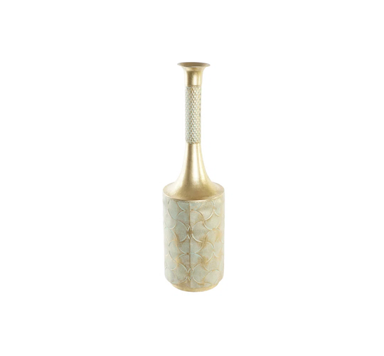 White/Gold Metal Table Vase