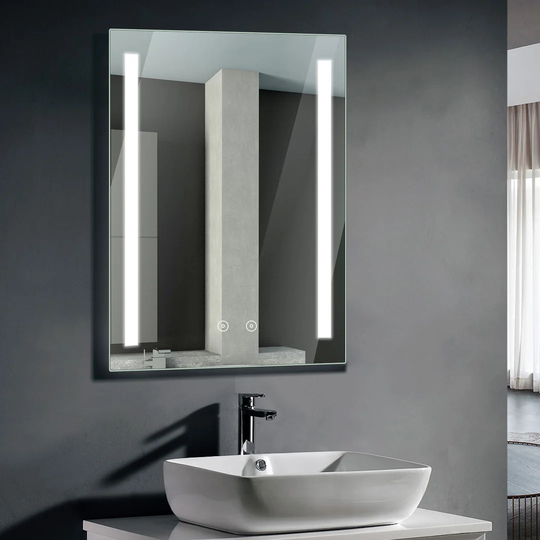 Modern Bathroom Mirror LED Illuminated Rectangular 500 X 700Mm
