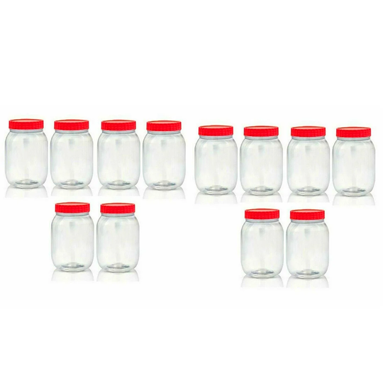 Symple Stuff 12 X 750Ml BPA FREE Clear Plastic Storage Pet Jars Containers Canisters Pots Screw Top
