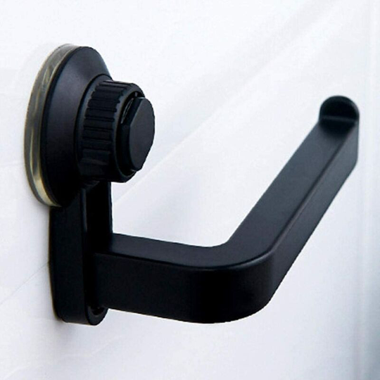Waterproof toilet paper gateway rack kitchen storage room moisture proof towel accessories Shelf Wall-mounted wooden paper holder - (Color: Black)
