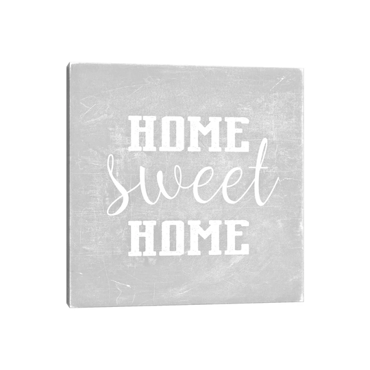 Home Sweet Home Light Grey by Monika Strigel - Typography on Canvas
