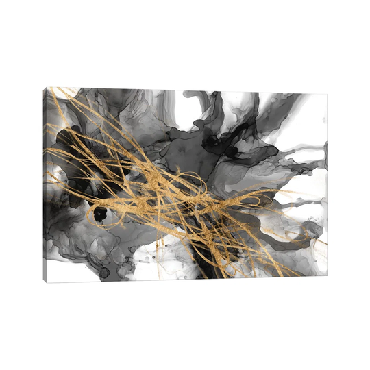 Golden Vortex II by Jennifer Goldberger - Wrapped Canvas Graphic Art