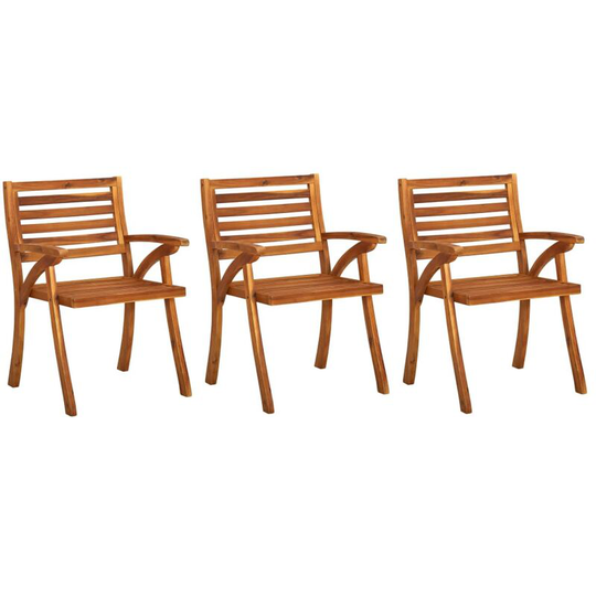 Garden Chairs 3 pcs Solid Acacia Wood Vidaxl Brown