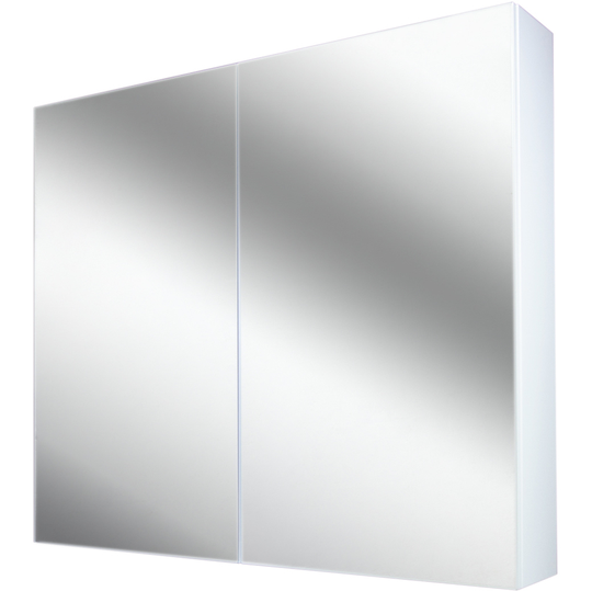 Napoli Gloss White 800mm Wall Mounted Mirrored Cabinet - White