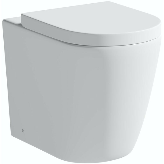 Contemporary comfort height back to wall toilet and soft close seat - White - Orchard