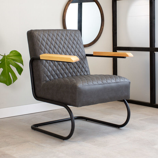 Industrial armchair Lars Antracite - Anthracite