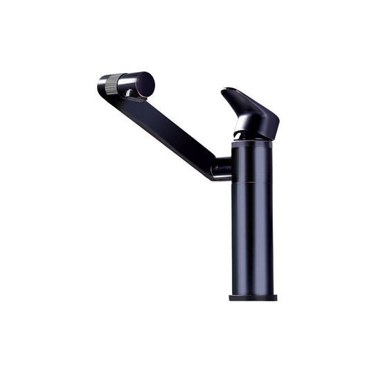 Black Universal Swivel Above Counter Copper Basin Lavatory Faucet Countertop Lavatory Bathroom Faucet